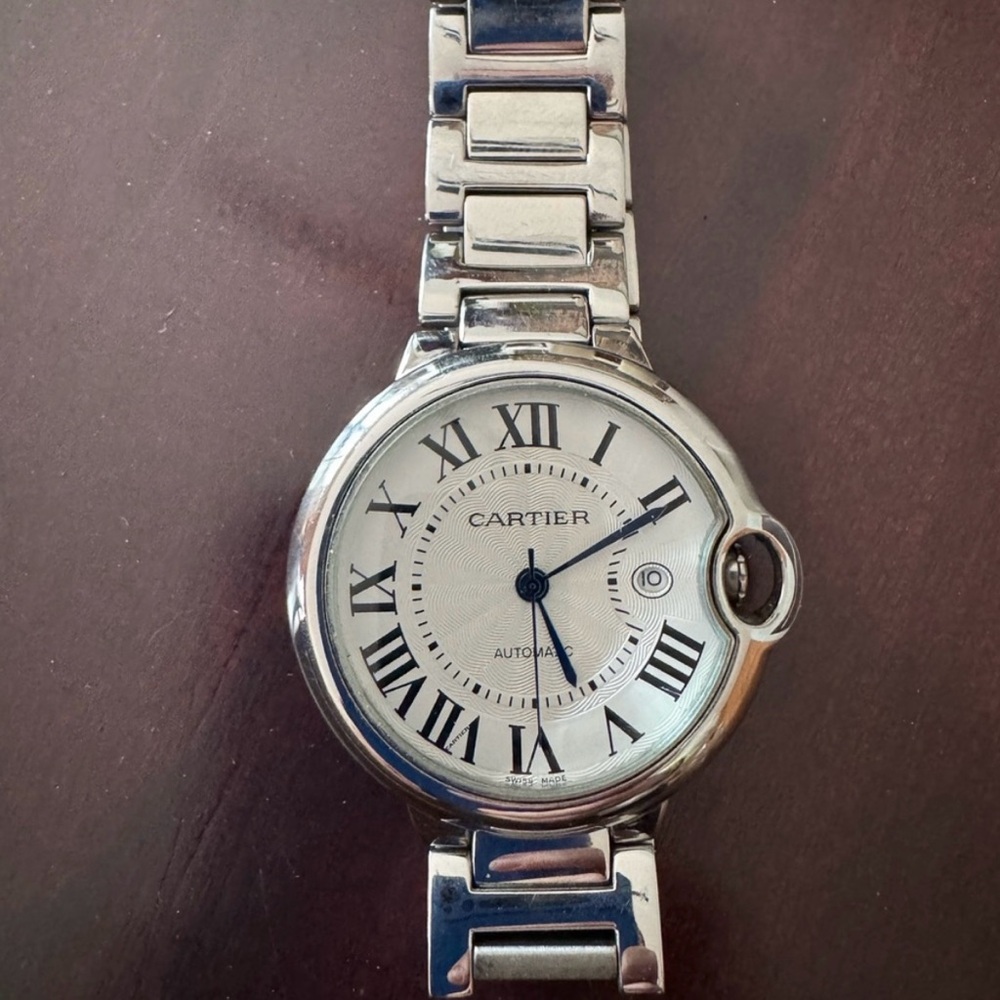 Cartier Silver Watch with Roman Numerals (copy).